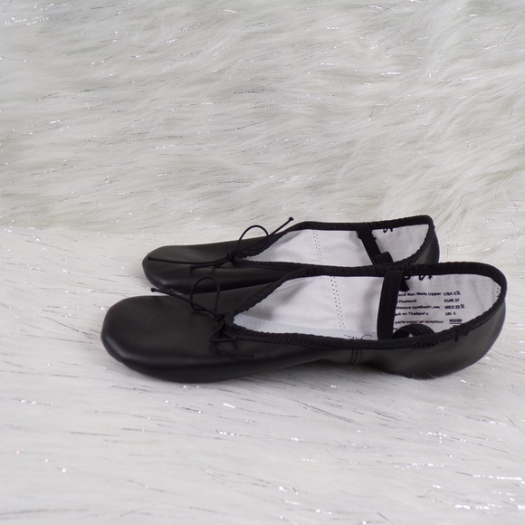 Girls Black Ballet Dance Flat Shoes - Picture 5 of 6